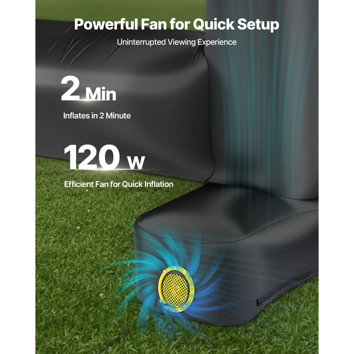 KFFKFF 14 ft Inflatable Movie Screen, 600D Washable Projector Screen with Carrying Bag, 16:9 Quick Setup for Outdoor Events, Home Theater, Parties, and Poolside Entertainment
