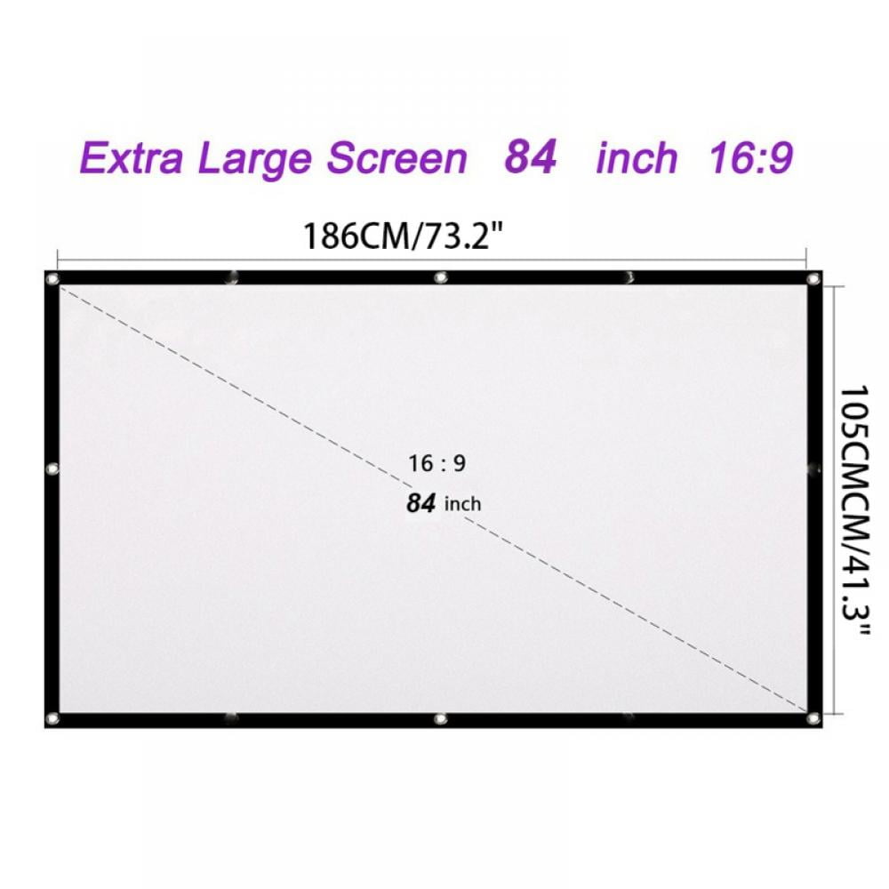 60 inch Projection Screen 16:9 HD Foldable Anti-crease Portable Projector Movies Screen for Home Theater Outdoor Indoor Support Double Sided Projection