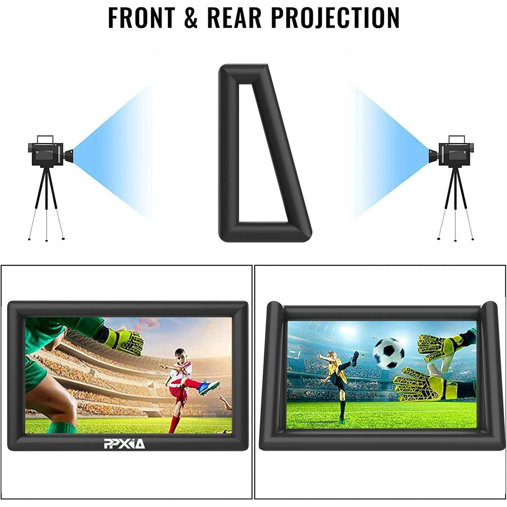 PPXIA 25FT Inflatable Projector Screen, Blowup Screen with Air Blower, Front/Rear Projection for Outdoors
