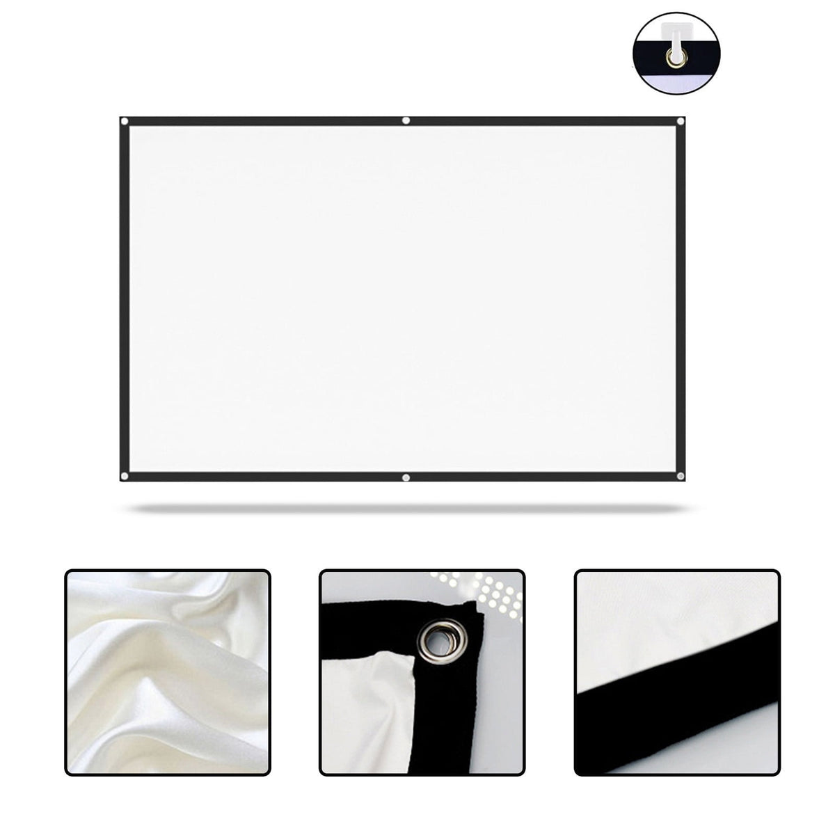 NSESSHome Projector Screen Movie Projector Screen 16:9 Foldable And Portable AntiCrease Indoor Outdoor Projection Double Sided Video Projector Screen For Home, Party,Camp
