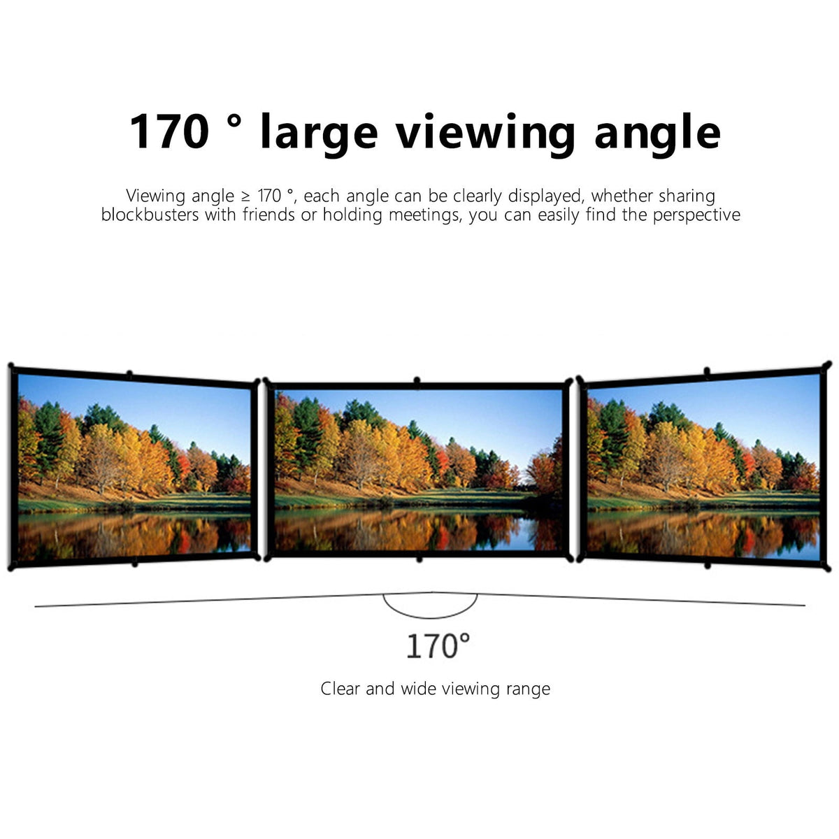 Foldable Portable Projector Screen 16:9 - Indoor Outdoor Movie Projection Screen Anti-Crease Double Sided Video Screen for Home Theater Camping Backyard Parties - with Storage Bag