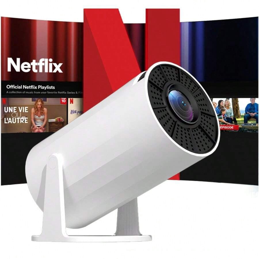 Mini Smart Projector: 4K/1080P WiFi Bluetooth Android 11.0 Auto Keystone Portable Outdoor Projector for Home Theater, Camping, Parties with Remote Control