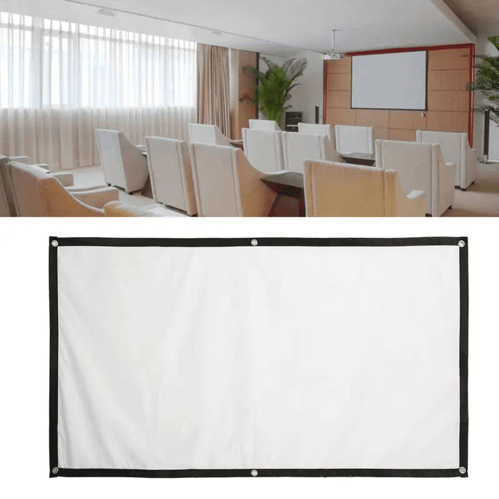 BDQ Projector Screen 100-Inch, 16:9, Front & Rear Projection, Portable Wrinkle-Free.