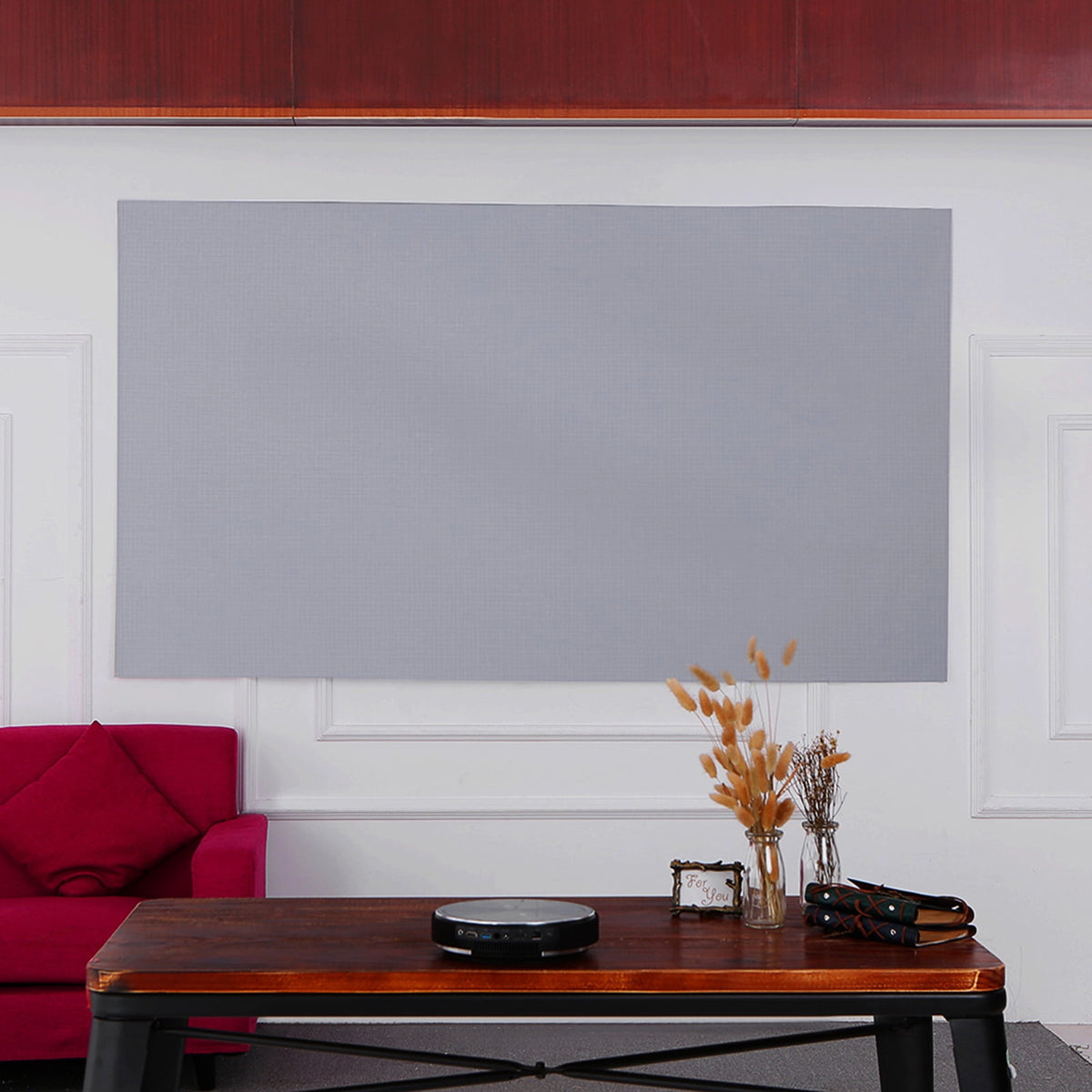 Elowen Frameless Video Projection Screen ACAGALA 80 Inch 120 Inch Portable Projector Screen HD 16:9 Frameless Video Projection Screen Foldable Wall Mounted for Home Theater Office Movies