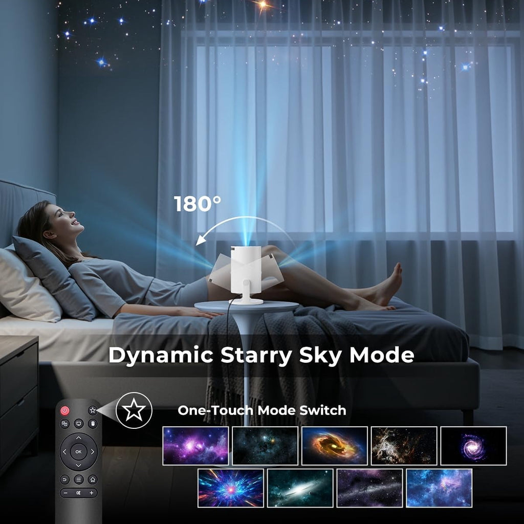 Mini Projector, Portable Projector with Wifi and Bluetooth, Built in Apps