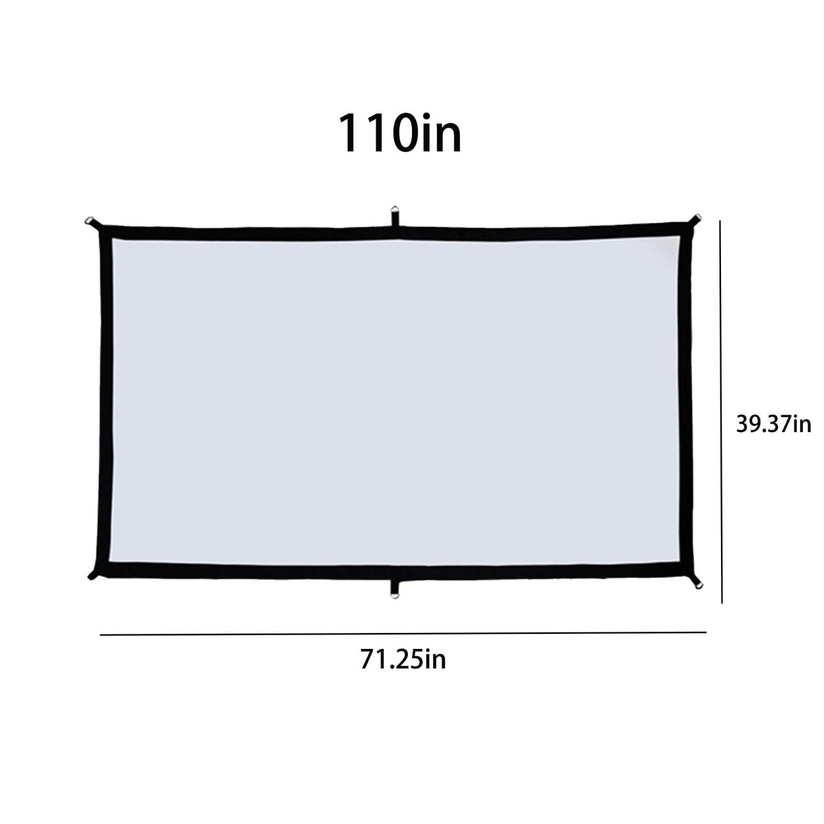 130" Portable Projector Screen | 16:9 Foldable Movie Screen for Indoor & Outdoor Use | Home Theater, Office, Classroom, Parties | Includes Storage Bag | White Polyester Material