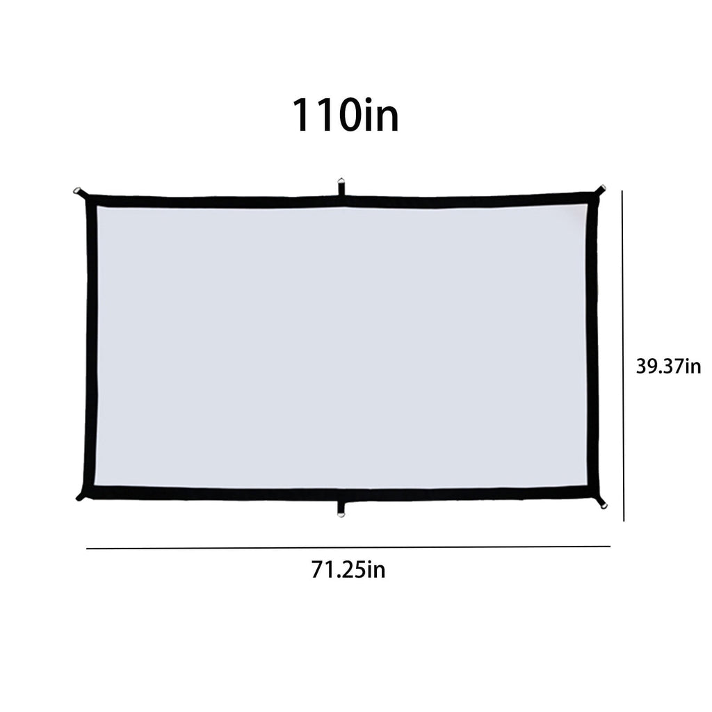 Projector Screen 110 Inch, Movie Projector Screen 16:9 Foldable Portable Wrinkle Indoor Outdoor Projection For Home, Party, Office, Classroom