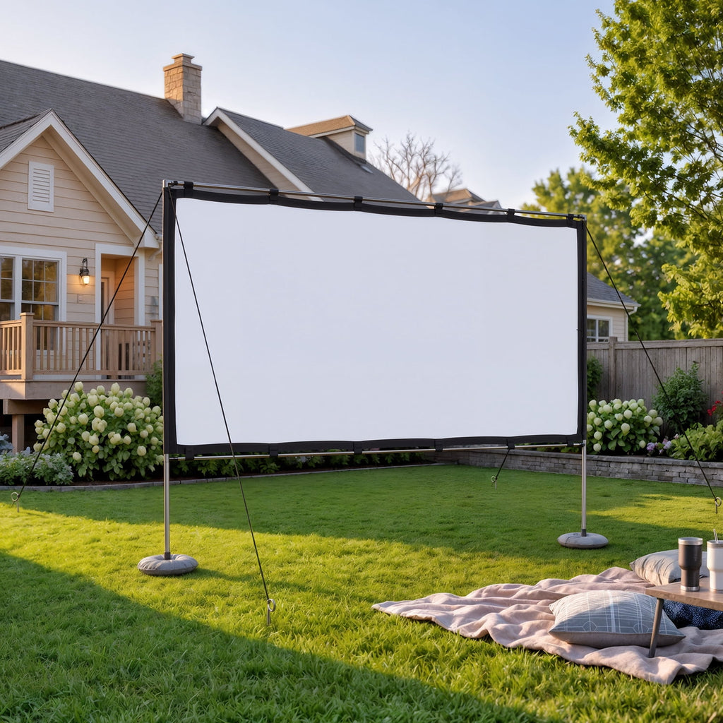 VANKYO Projector Screen with Stand, 100-inch Portable Indoor Outdoor Projector Screen, Wrinkle-Free 16:9 HD 4K Tripod Projector Screen, Adjustable Height, 160° Viewing Angle