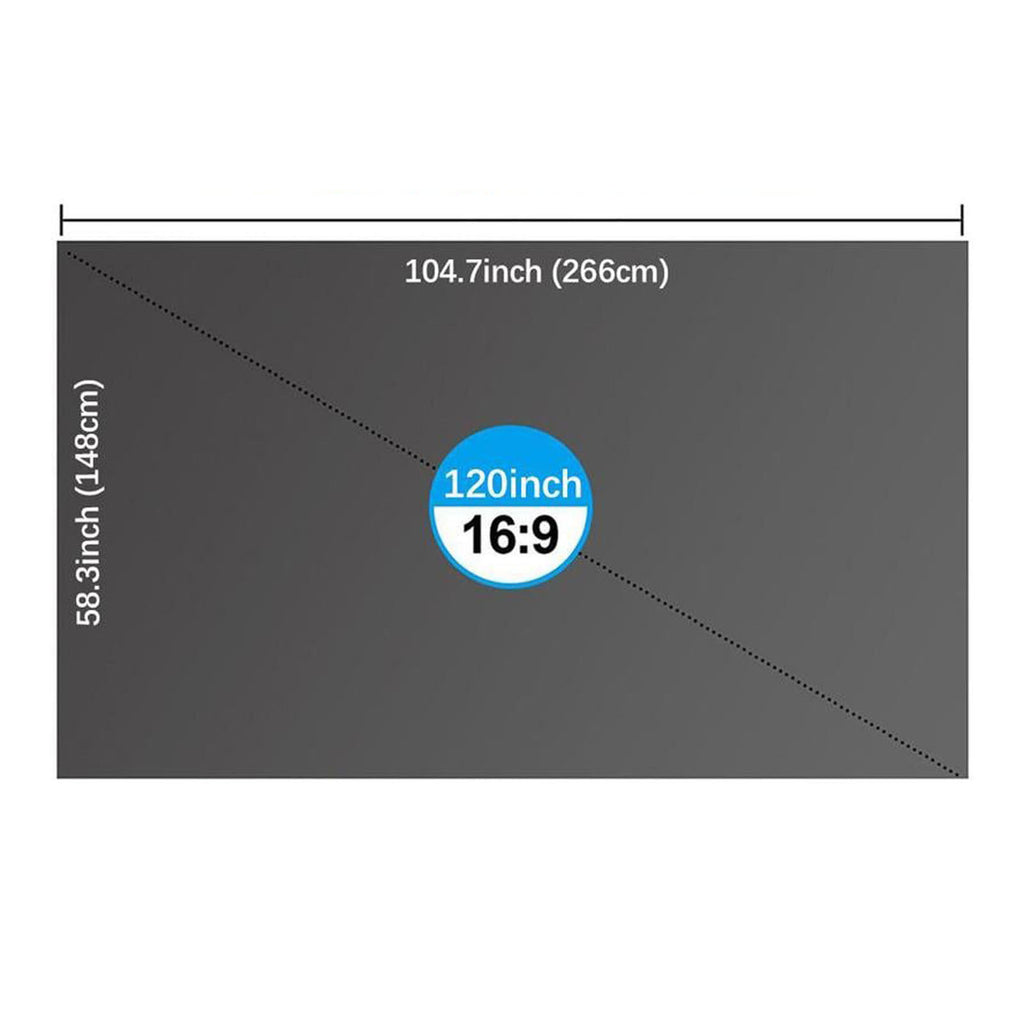 60-120 Inch Portable Light Blocking Projection Screen - 4K/1080P HD Foldable Anti-Glare Screen for Indoor & Outdoor Movie Nights