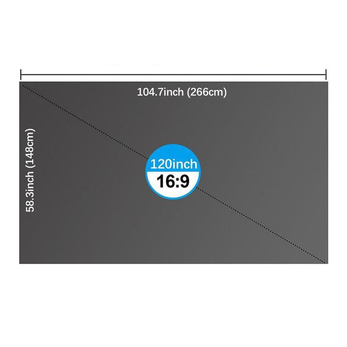 60-120 Inch Portable Light Blocking Projection Screen - 4K/1080P HD Foldable Anti-Glare Screen for Indoor & Outdoor Movie Nights