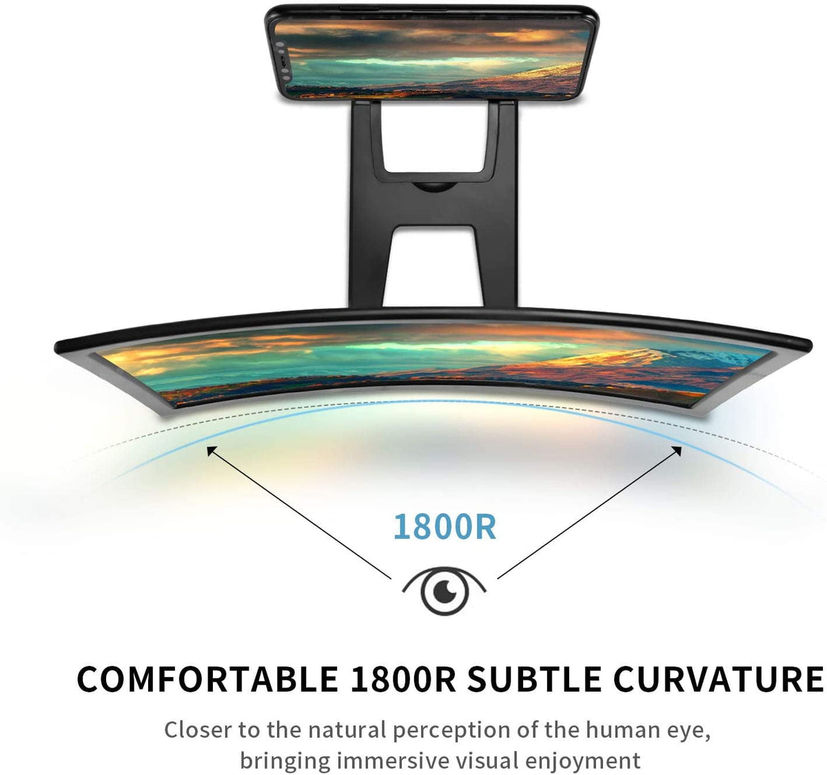 Qishi 12'' 3D Curved Screen Magnifier for Mobile Phone, HD Magnifier Projector Screen Enlarger for Videos, Movies, Games, Foldable Phone Stand with Screen Amplifier, Compatible with All Smartphones