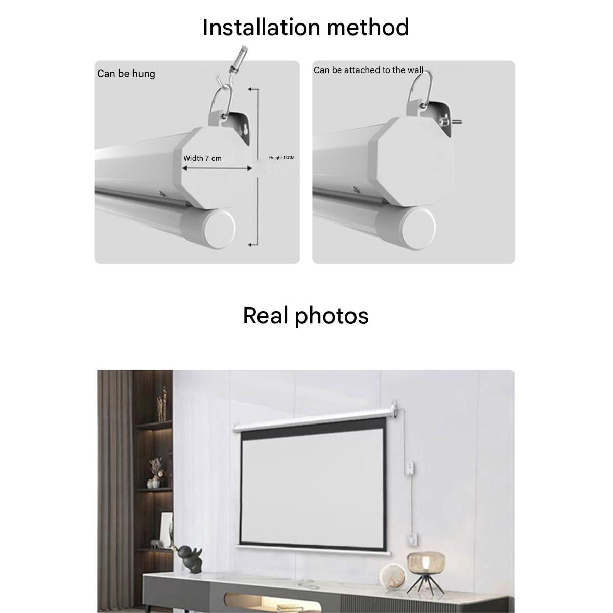 GAINVANE Projector Screen Motorized with Remote, 16:9 4k, 84 Inch Auto Electric Projection Screen, HD 4K Movie Screen for Home Theater, Cinema, Office
