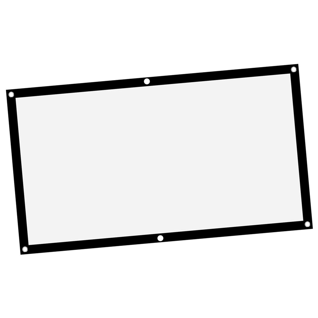 BIMZUC 40 inches / 101.6 cm 16:9 Thicken Portable Non Crease Soft White Polyester Projector Curtain Projection Screen 1.4-2.3 Meters Viewing Distance for Home Theater Indoor Outdoor