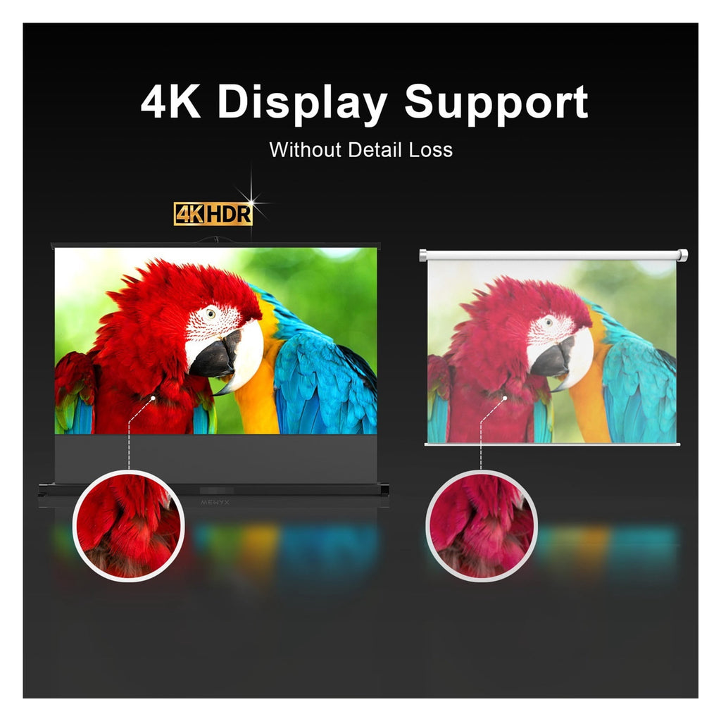 P50 Pro 50 Portable Projector Screen Tabletop Screen HD 16:9 Projection Pull Up Foldable Stand For Home Party Backyard Stadium Park Outdoor ,Wide Application
