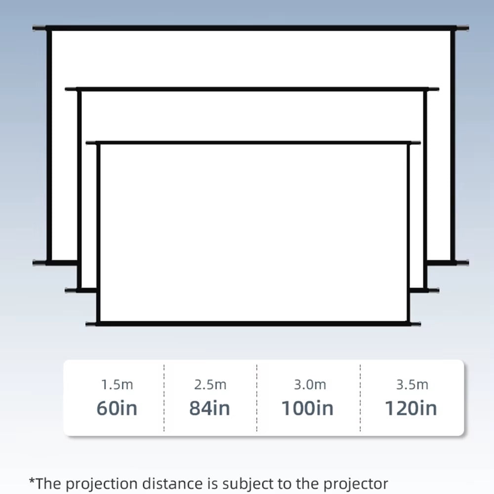 Toot shadow 100" Wall Mounted Projector Screen with Black Backing
