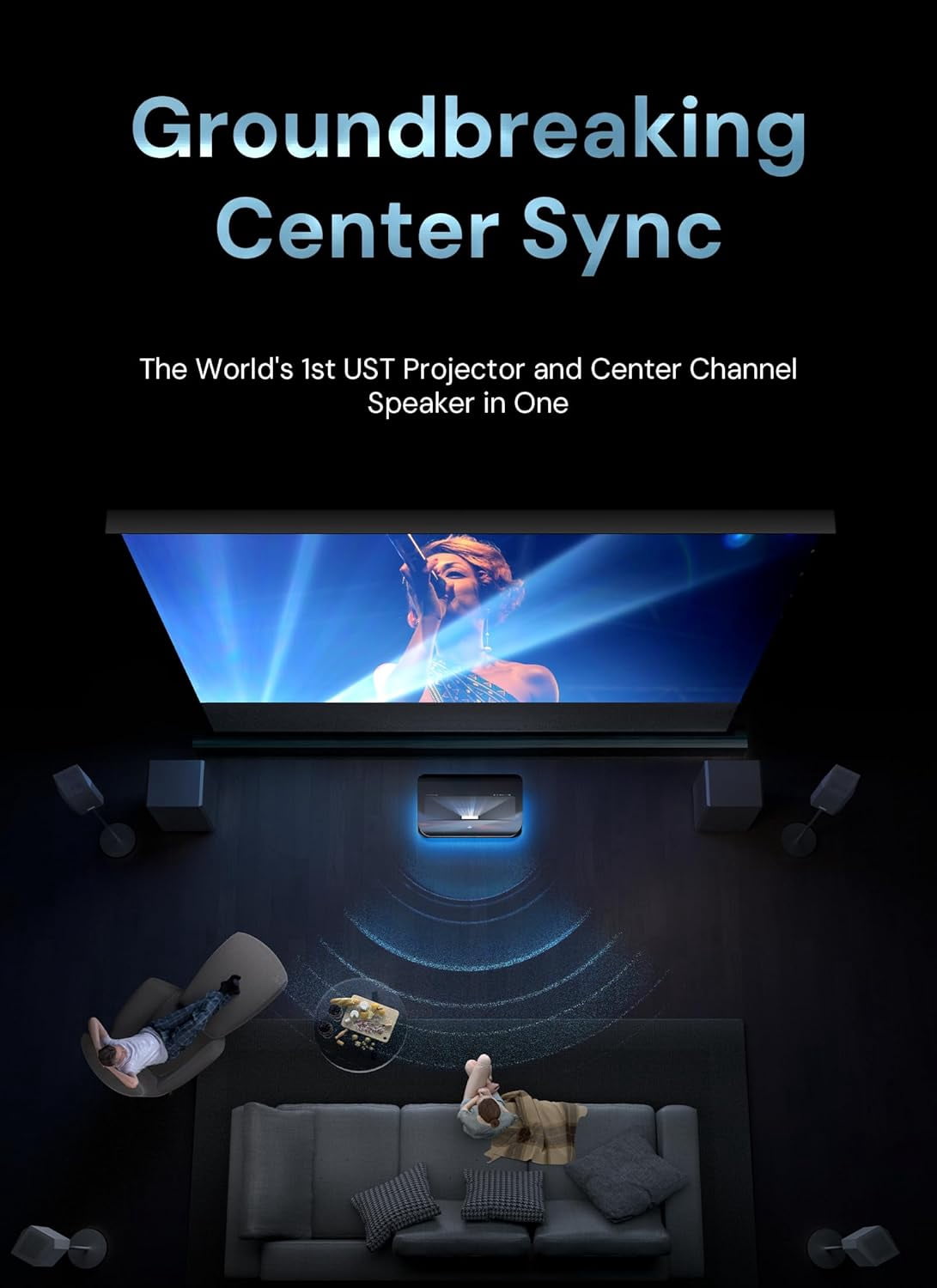 Restored AWOL Vision LTV-3000 Pro 4K Ultra Short Throw Triple Laser Projector, 0.25:1 Ratio