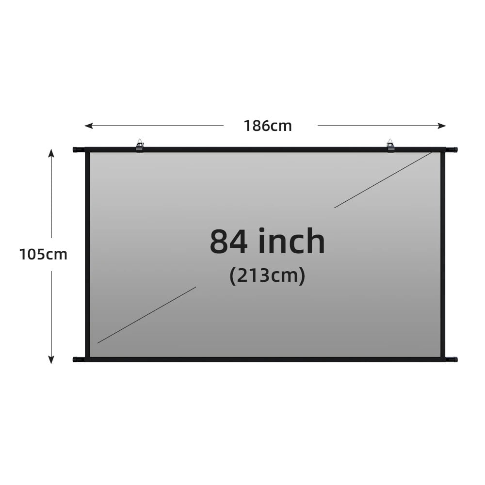 Toot shadow 100" Wall Mounted Projector Screen with Black Backing