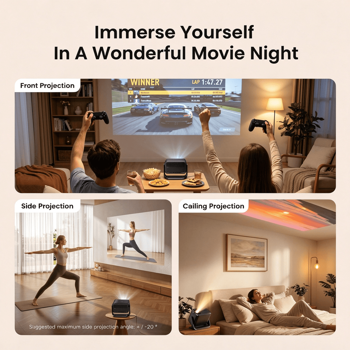 Dangbei N2 mini 1080P Projector with Wifi and Bluetooth, Netflix Officially Licensed, Dolby Audio, Auto Keystone Correction