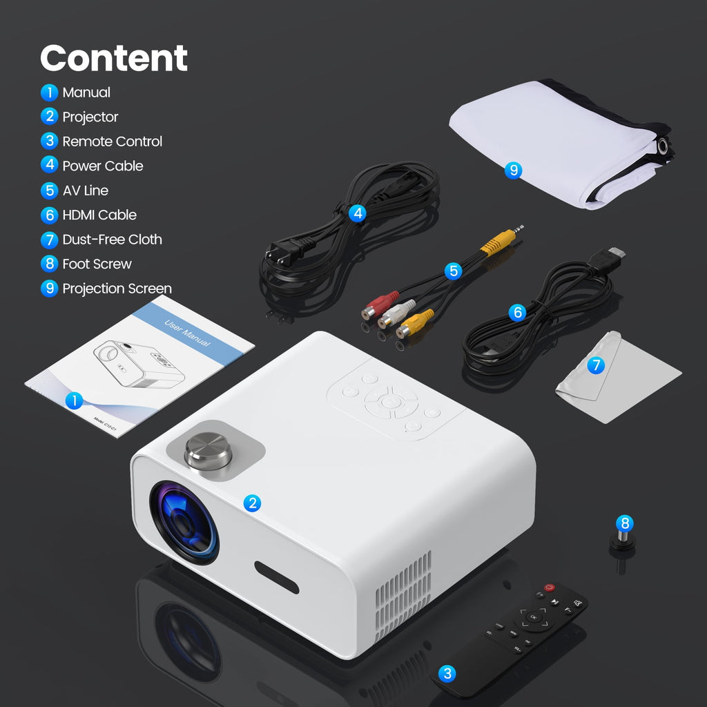 HAPPRUN 1500 ANSI Lumens Smart Projector Compatible with Netflix, 4K Decoding Movie Projector with WiFi & Bluetooth, Auto Focus & Keystone, Built-in Streaming Apps, Outdoor Projector for Home Theater