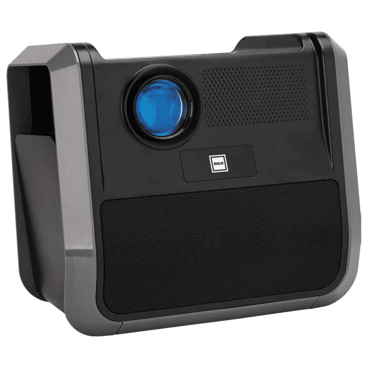 RCA RPJ060 Projector 150" Portable 1080p LED/LCD | Rechargeable Battery | Built-in Handles and Speaker - Black/Gray