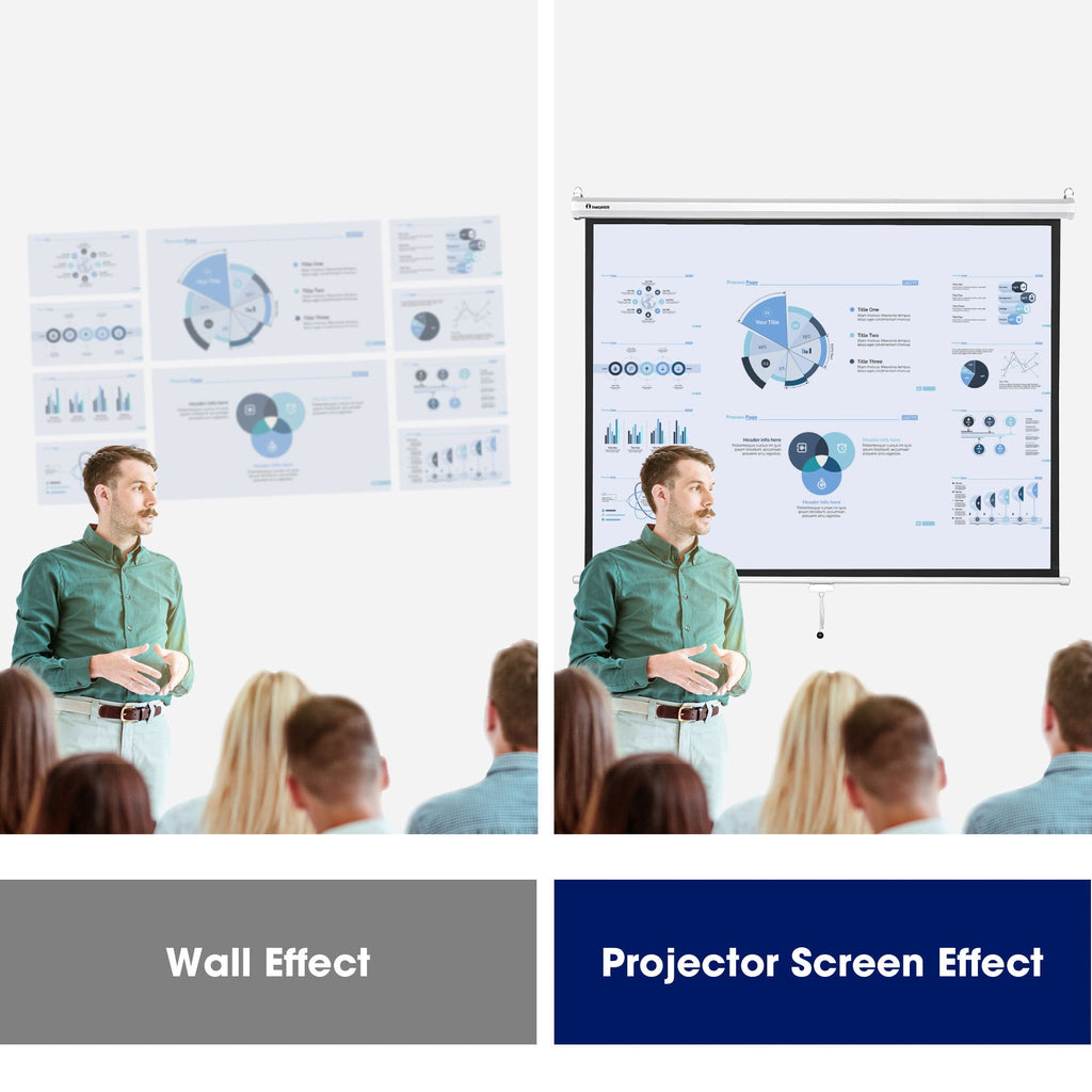 InstaHibit 92" Motorized Projection Screen with Remote Control 16:9 4K 3D HD Electric Projector Screen Wall Mounted Indoor Outdoor Movie Night