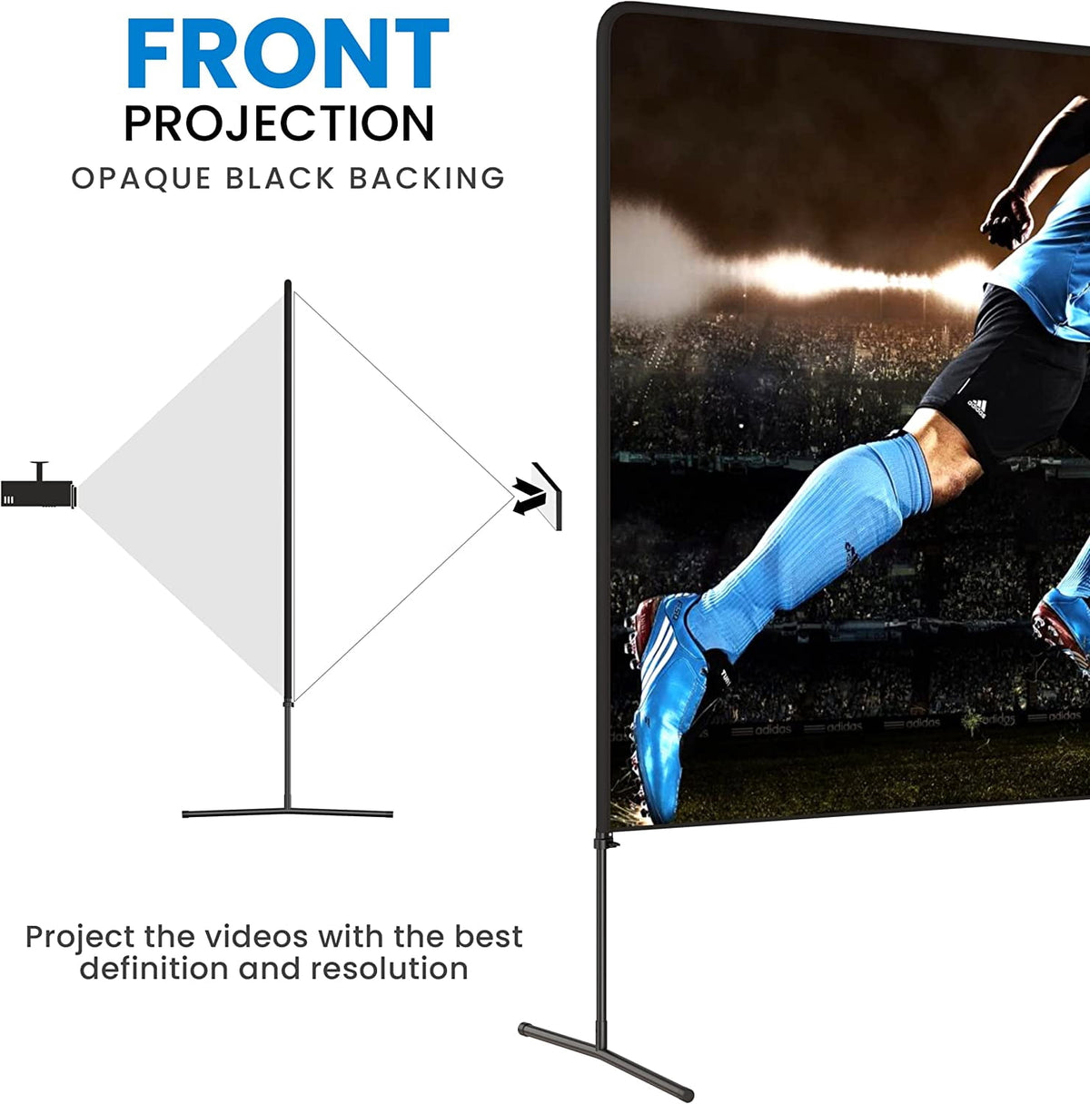 Khomo Gear Stand 180" Projector Screen with Stand & Carry Bag, White