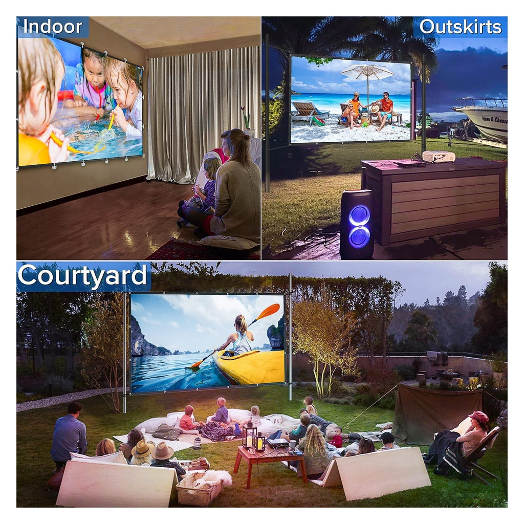 16:9 Metal Anti Light Curtain 100 120 133 150 Inches Home Outdoor Office Portable 3D HD Projection Screen ,Better Contrast and Color