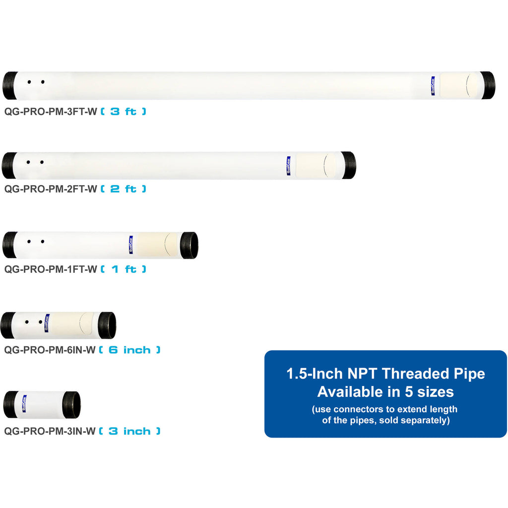 QualGear Pro-AV QG-PRO-PM-1FT-W - Mounting component (NPT pipe) - for projector - white