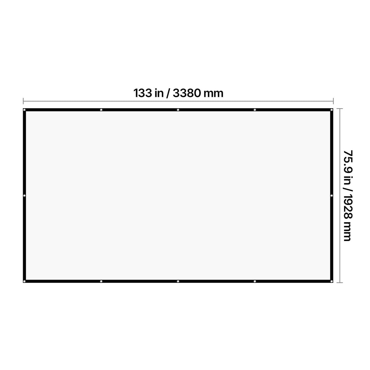VEVOR Projector Screen, 120 inch 16:9 4K 1080 HD Projection Screen, Wall Mounted Projection Dispaly Projector with 8 Hooks and Double-Sided Tapes, Portable Moive Canvas for Family Home Office Theater