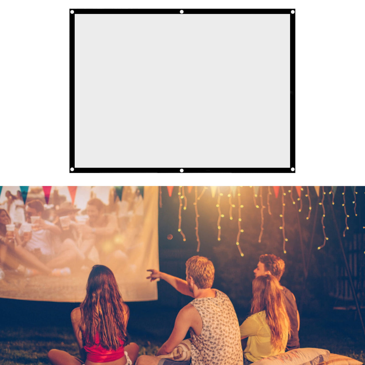 1pc Portable Foldable NOn Crease White Projector Curtain Projection Screen 4:3 (100inch)