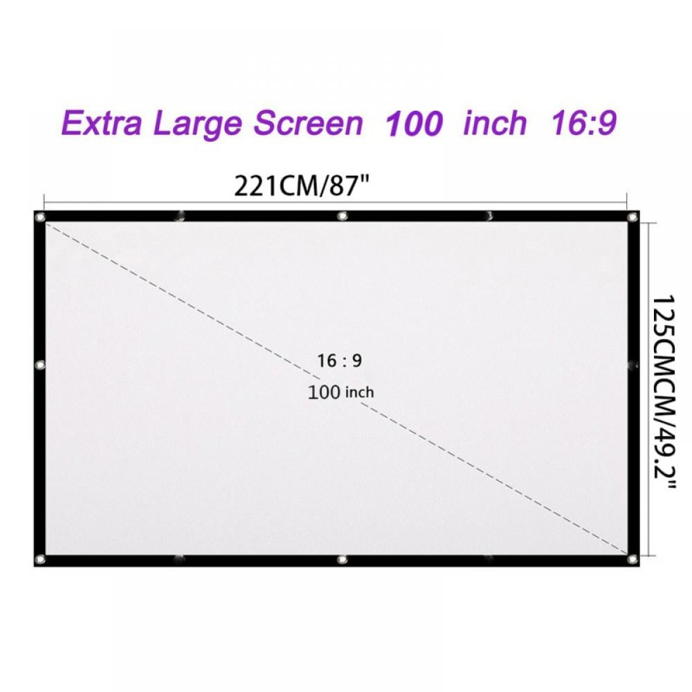 TINKER 60" Diagonal 16:9 Projection Projector Screen HD Manual Pull Down Home Theater