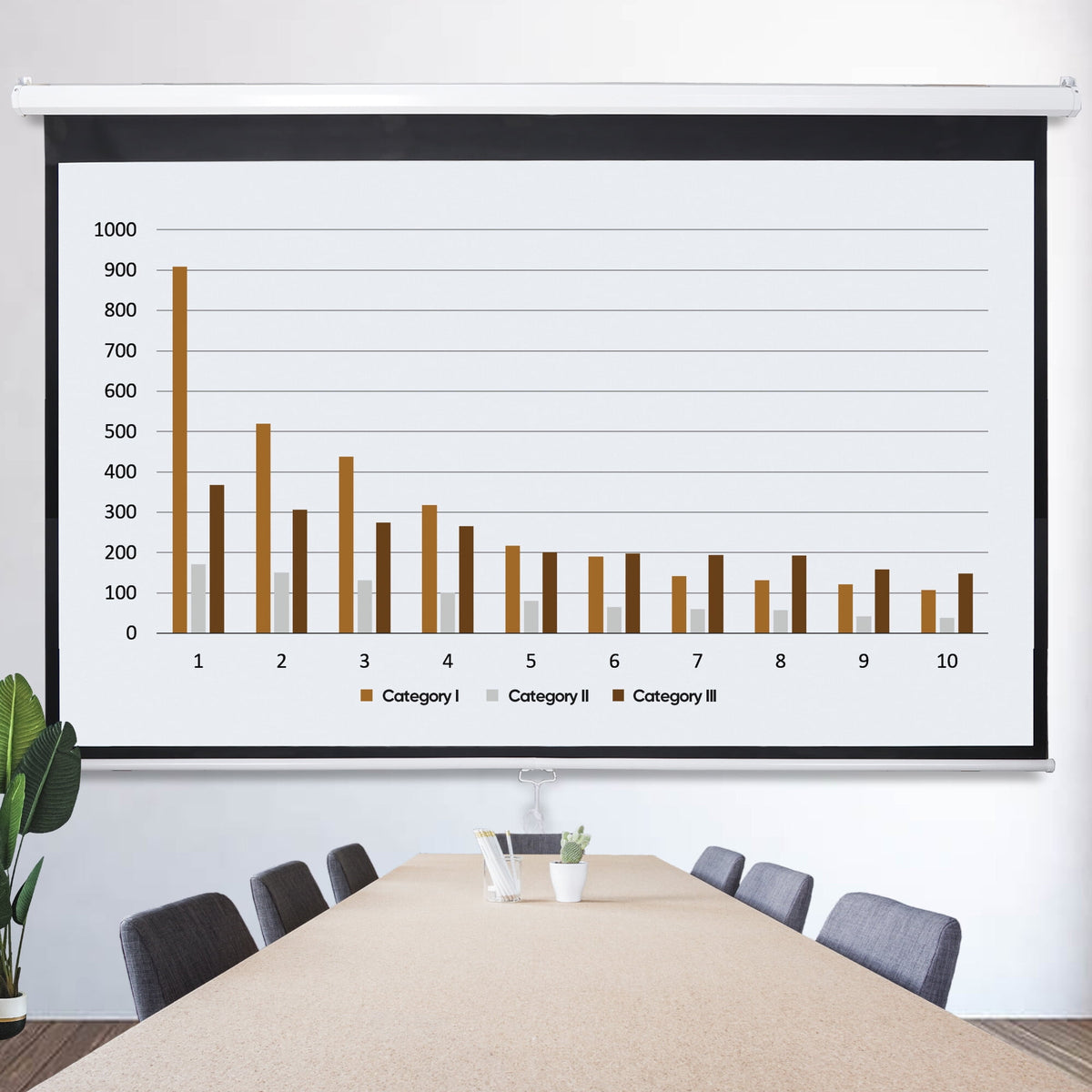 ZENY 80'' 16:9 HD Manual Pull Down Projector Screen Anti-Crease Foldable Portable Projection Screen for Home Theater Cinema Office, White