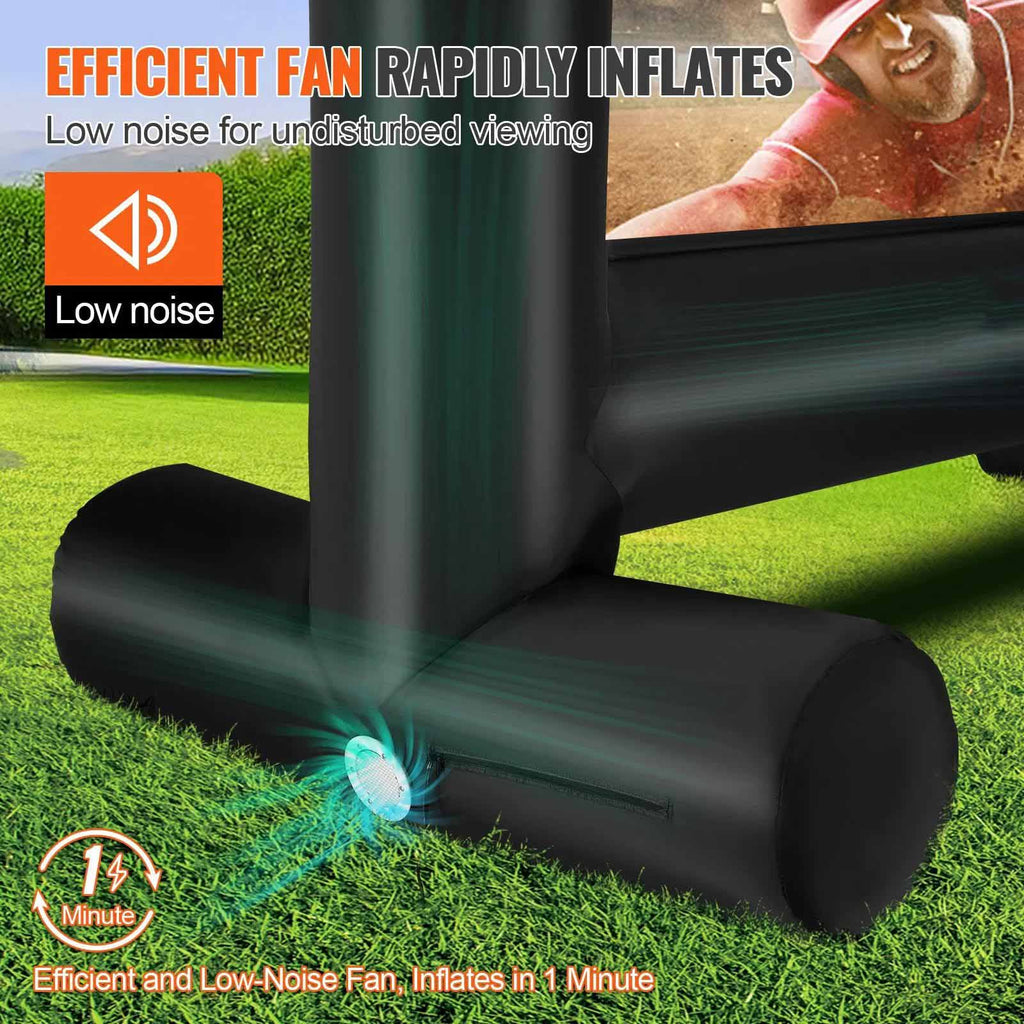 Inflatable Movie Screen, 14 FT Inflatable Projector Screen for Outside with Blower and Carrying Bag, Front/Rear Projection, Oxford Fabric Blow Up Screen
