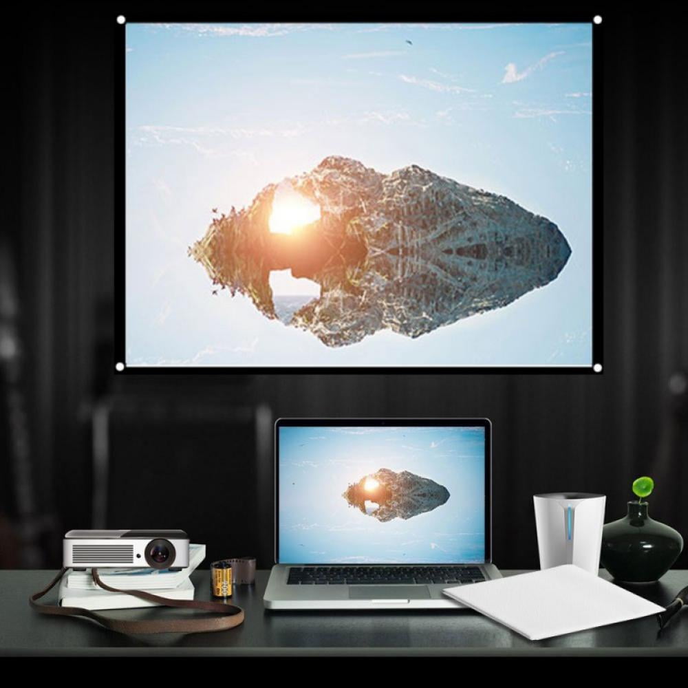 60 inch Projection Screen 16:9 HD Foldable Anti-crease Portable Projector Movies Screen for Home Theater Outdoor Indoor Support Double Sided Projection