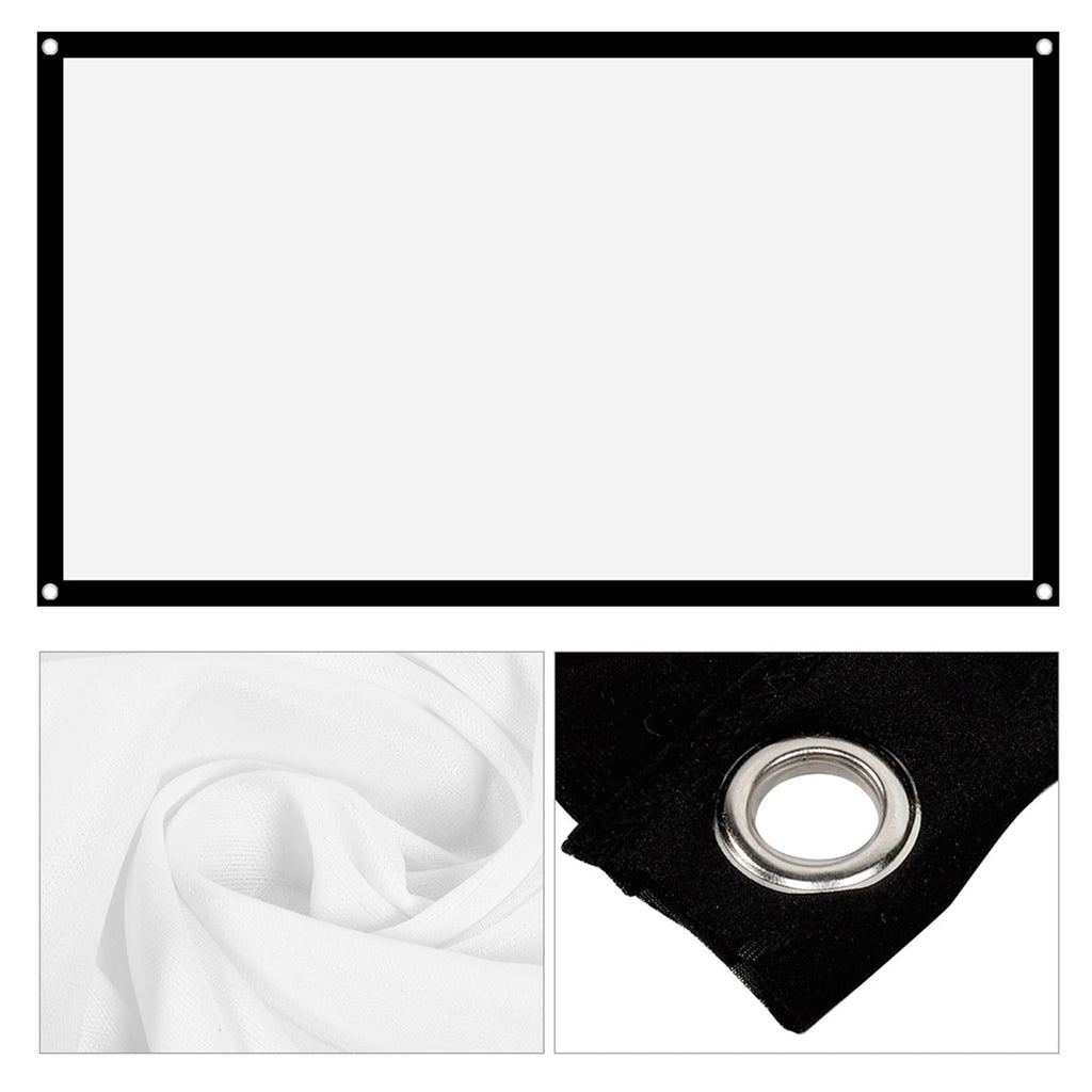 BIMZUC 40 inches / 101.6 cm 16:9 Thicken Portable Non Crease Soft White Polyester Projector Curtain Projection Screen 1.4-2.3 Meters Viewing Distance for Home Theater Indoor Outdoor