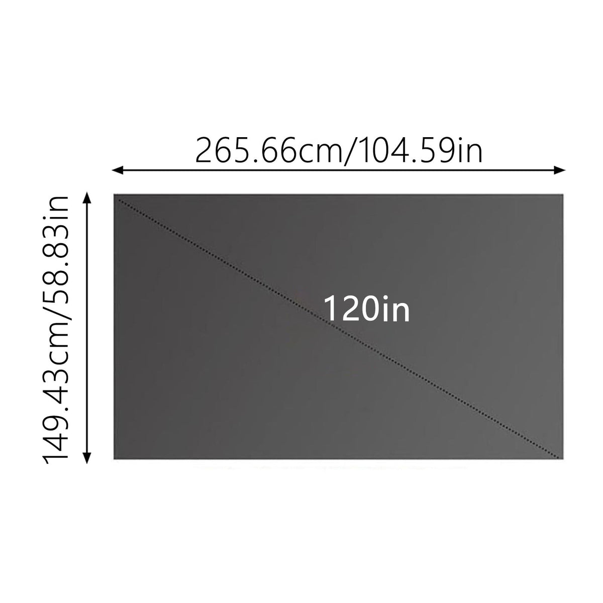 16:9 Foldable Metal Anti-Light Projector Screen 4K HD Metallic Coating Anti-Glare Portable Projection Curtain Indoor Outdoor Home Theater Movie Screen(Grey-60In)