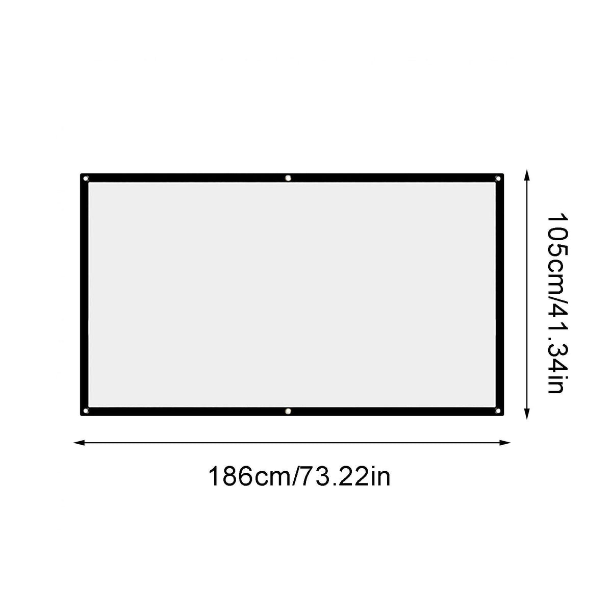 Portable Projector Screen - 60" to 150" Foldable HD 16:9 Format, Matte White Surfaces with Hooks for Indoor Outdoor Home Theaters, Movies, and Presentations