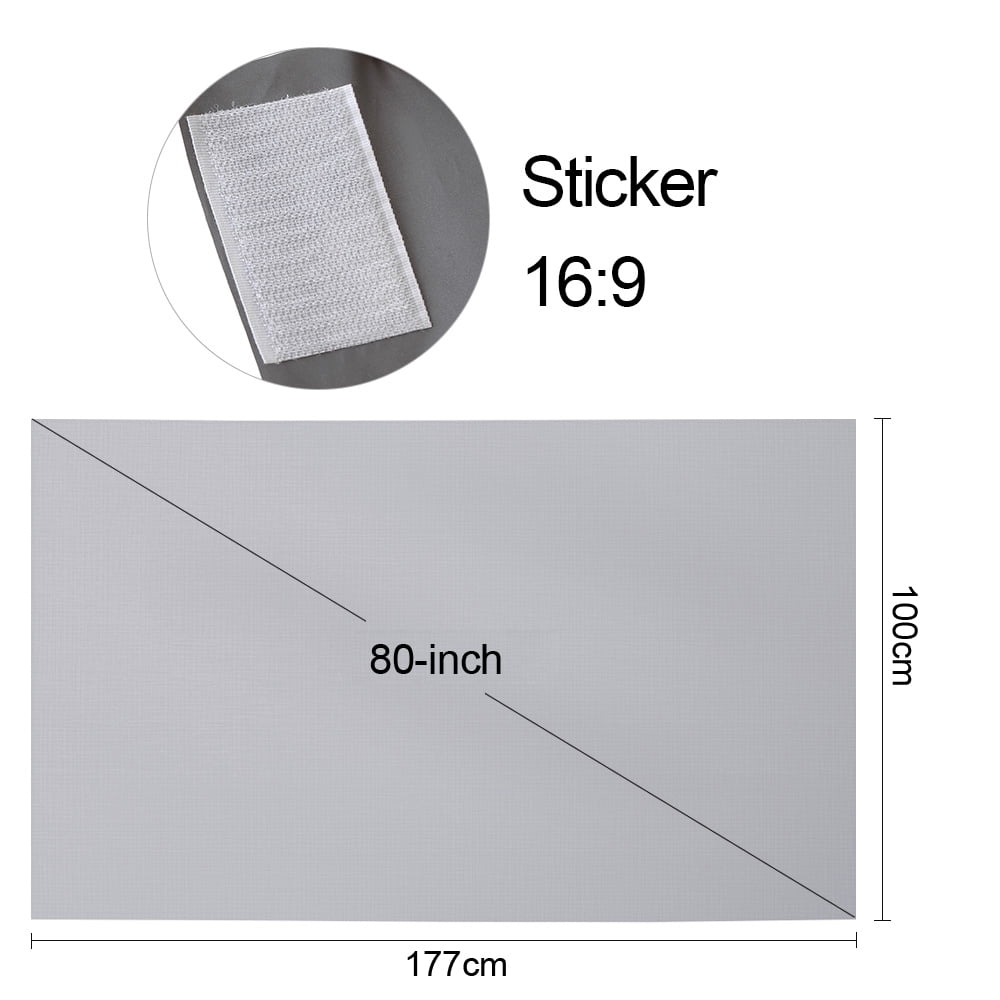 Dodocool 80 inch Portable Projector Screen HD 16:9 Frameless Video Projection Sc