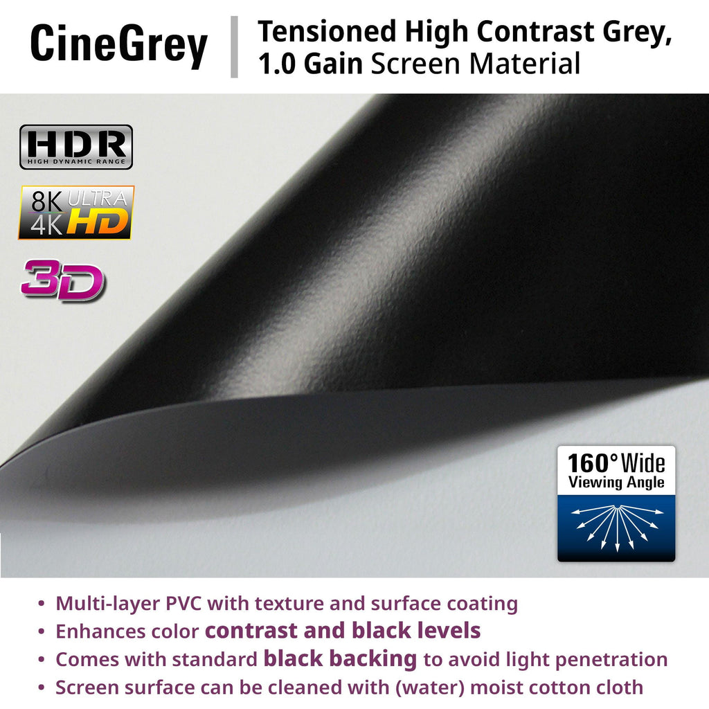 VMAX Tab-Tension3, 125"Diag,16:9,High-Contrast Gray Front Projection Electric 4K UHD Screen, VMAXT125UCH3