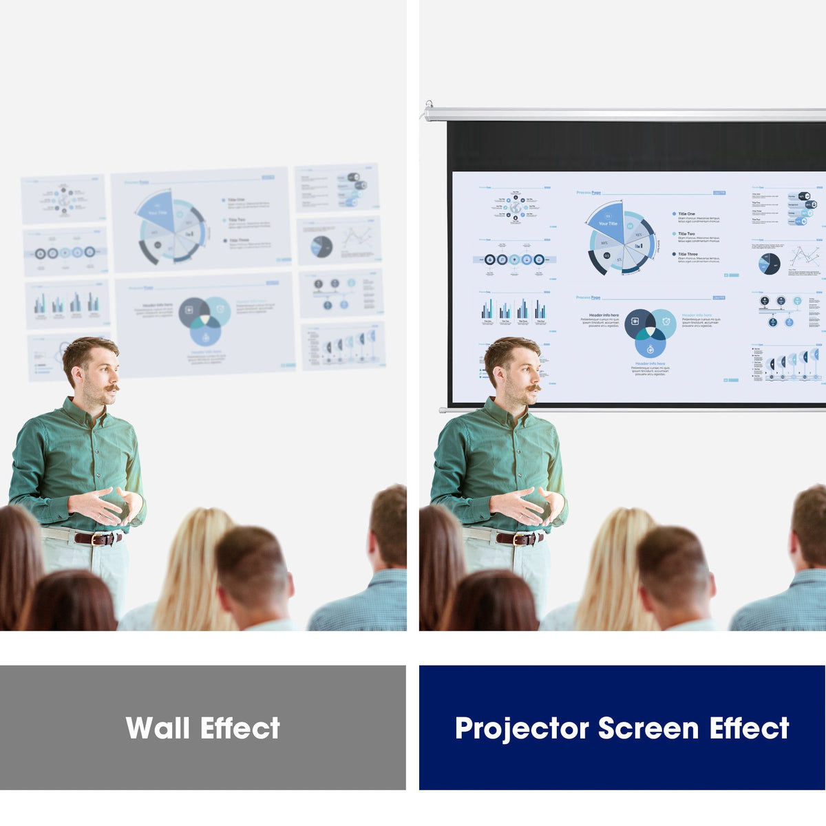 InstaHibit 92" Motorized Projection Screen with Remote Control 16:9 4K 3D HD Electric Projector Screen Wall Mounted Indoor Outdoor Movie Night