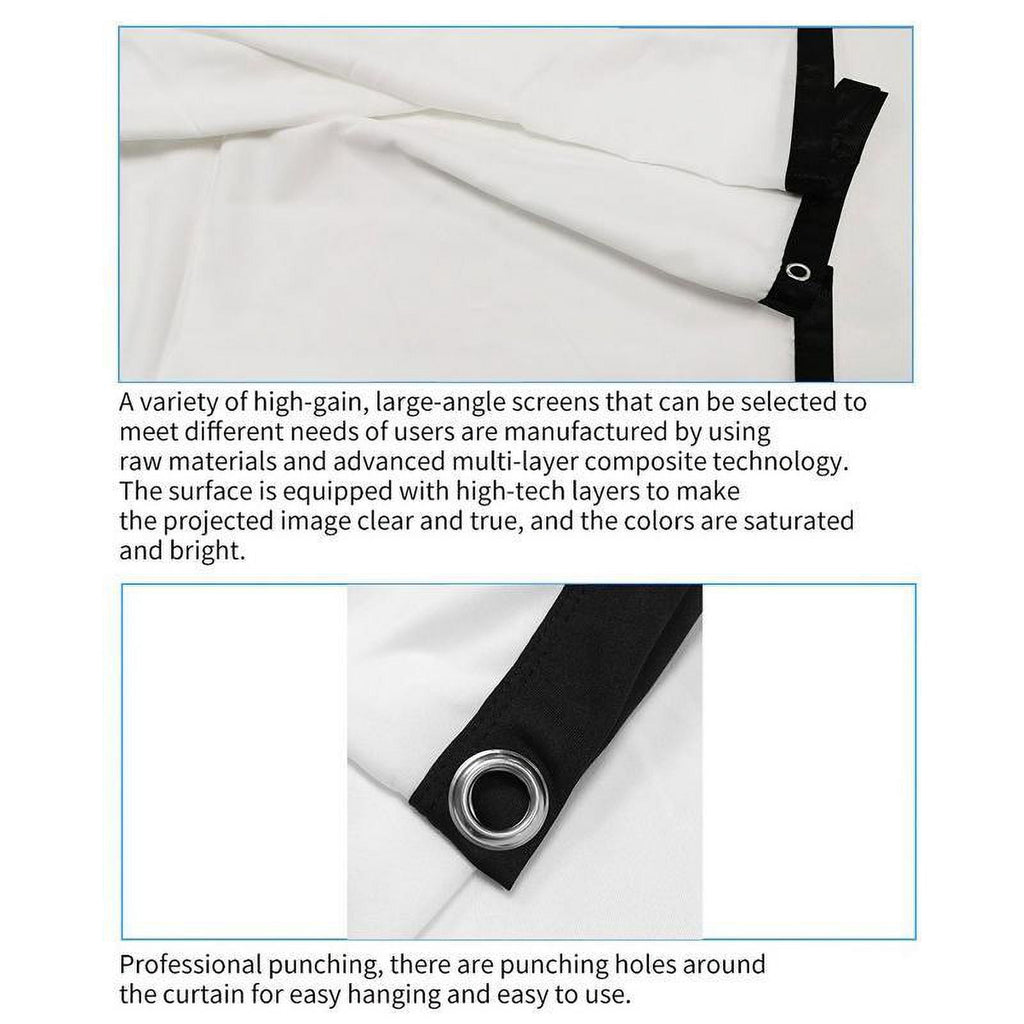 Sardfxul Projector Screen 150 inch 16:9 Foldable Anti-Crease Portable Projection Movies Screen for Home Theater Outdoor Indoor