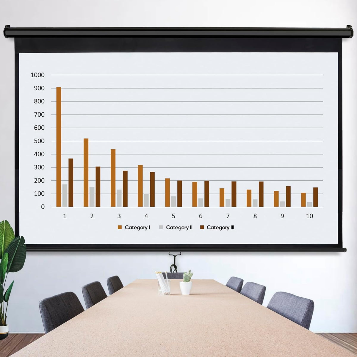80'' 16:9 HD Projection Screen Foldable Anti-Crease Portable Projector Movie Screen Manual Pull Down for Home Theater Presentation Education Outdoor Indoor Public Display, Black