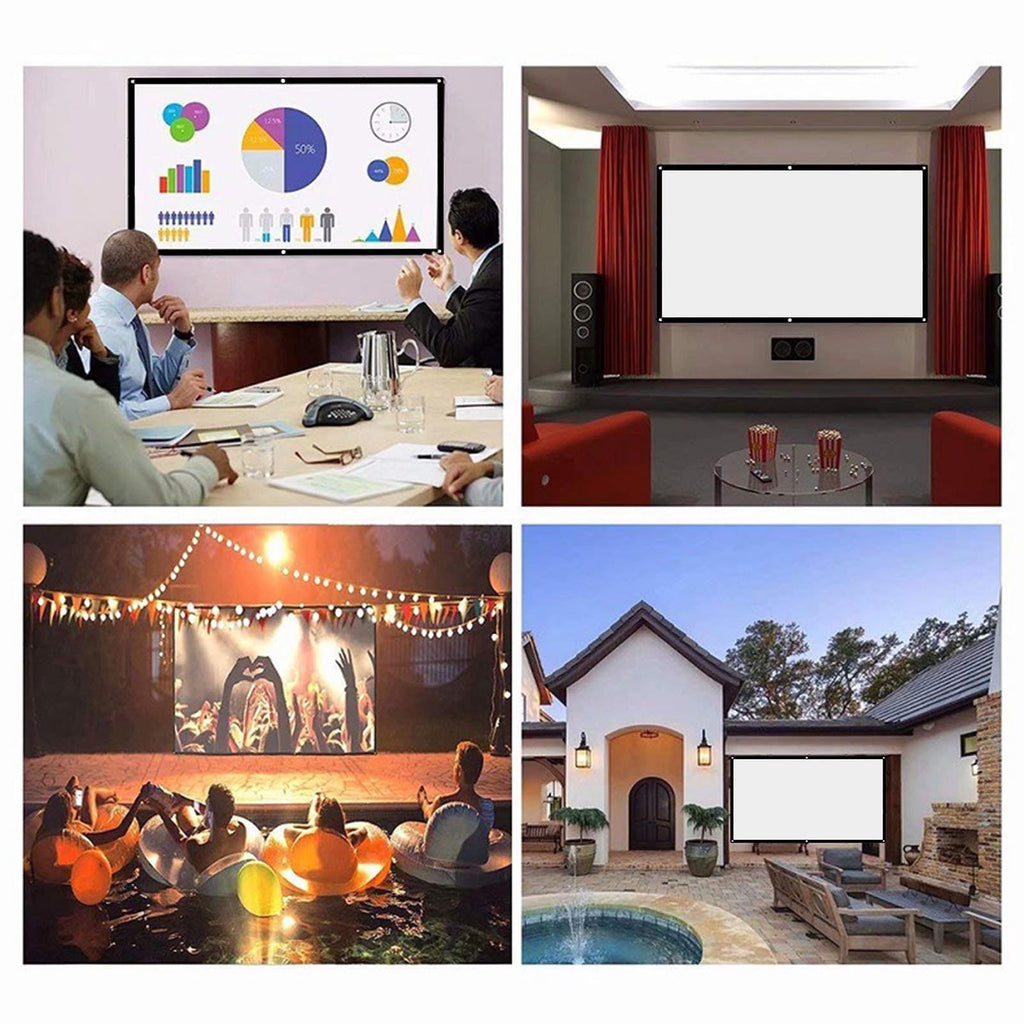 60-150 inch Portable Foldable Projector Screen – HD 16:9 Home Theatre, Outdoor Movie, Easy Install, Durable Polyester, Multi-Size Options‌