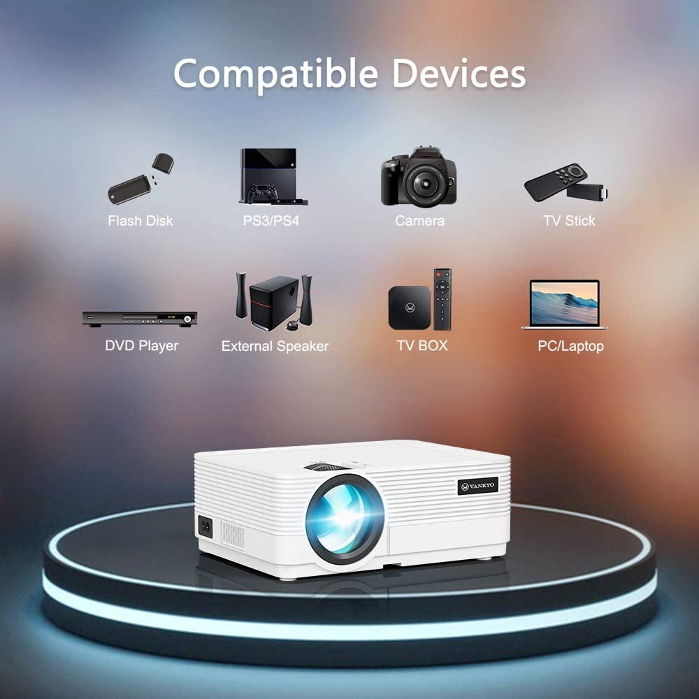 VANKYO Leisure 470 Mini Projector with Synchronize Smart Phone Screen, Full HD 1080P Supported and 250’’ Display, 4000 Lux WiFi Portable Projector Compatible with TV Stick, PS4, HDMI, VGA, TF, AV, USB