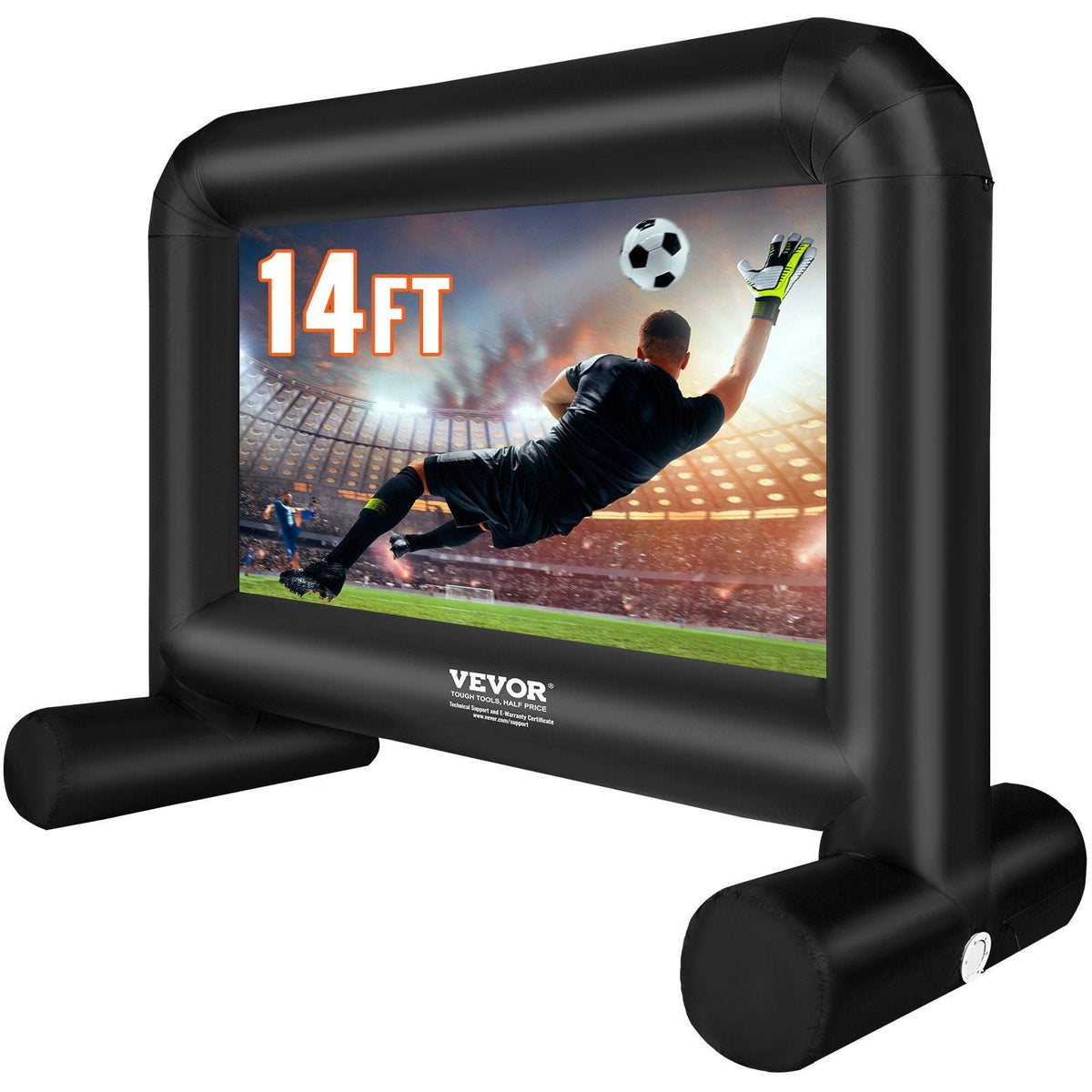 VEVOR Inflatable Movie Screen, 14 FT (168inch)Inflatable Projector Screen for Outside with Blower and Carrying Bag, Front/Rear Projection, Oxford Fabric Blow Up Screen