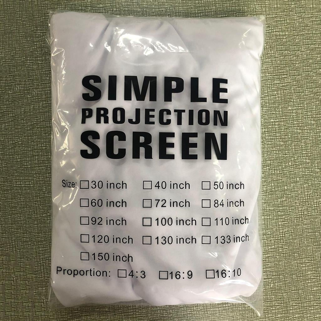 LeeQinersw 16:9 /4:3 Portable Foldable Projector Screen Wall Mounted Home Cinema Theater HD Projection Screen 60 in(133x75cm) 16:9