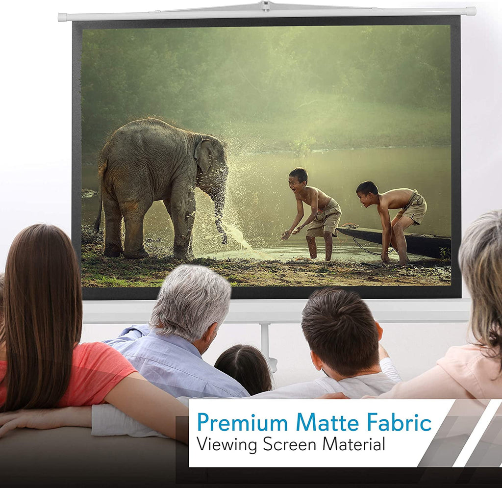 Pyle Portable Projector Screen Tripod Stand - Mobile Projection Screen, & Easy Pull Assemble System