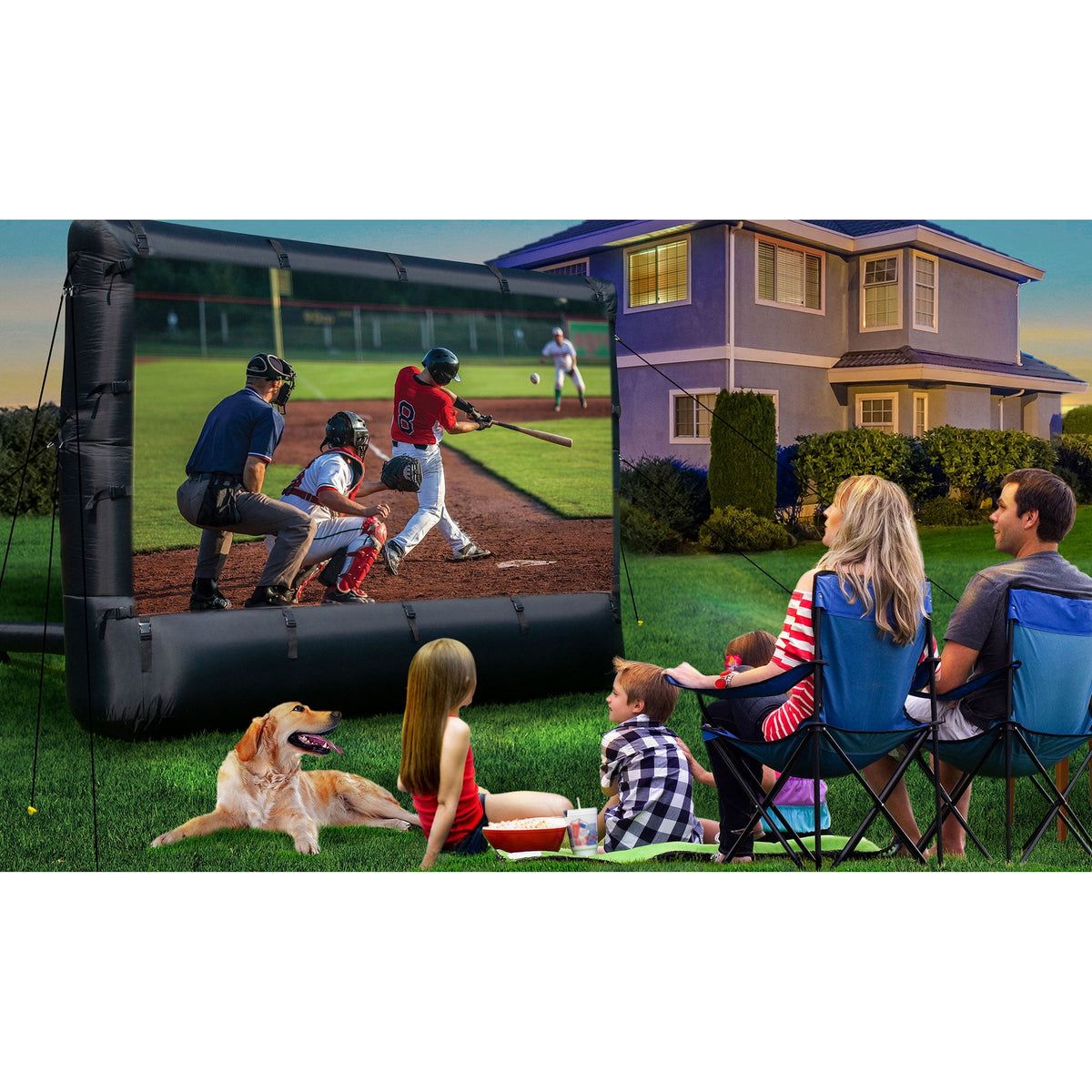 Airflowz 9.5' Inflatable Widescreen Movie Screen w/Blower & Carry Bag
