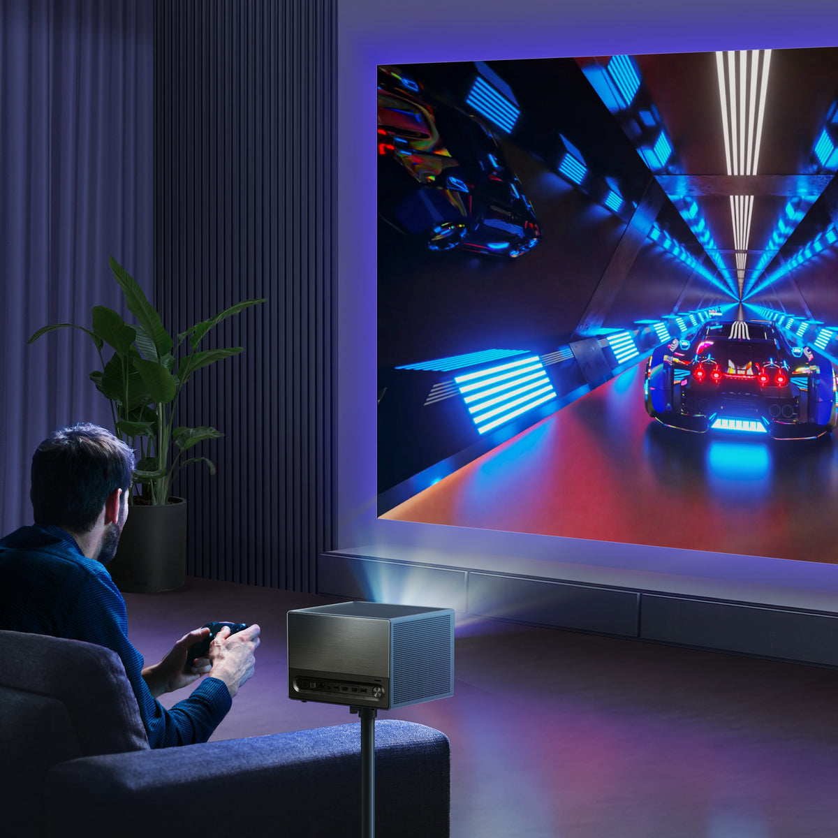 Hisense C1 Trichroma Laser 4K UHD Mini Projector with Dolby Vision, Dolby Atmos, & 1,600 Lumen Brightness