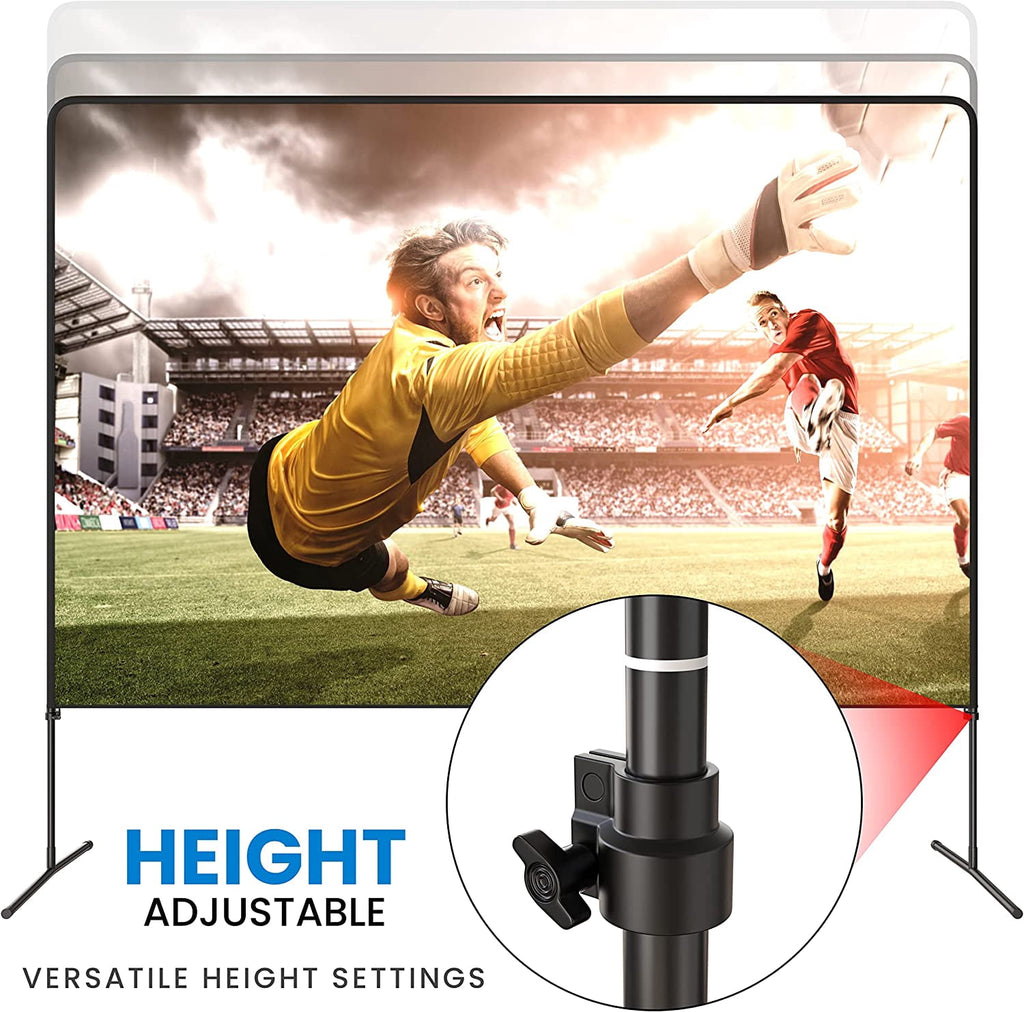 Khomo Gear Stand 180" Projector Screen with Stand & Carry Bag, White